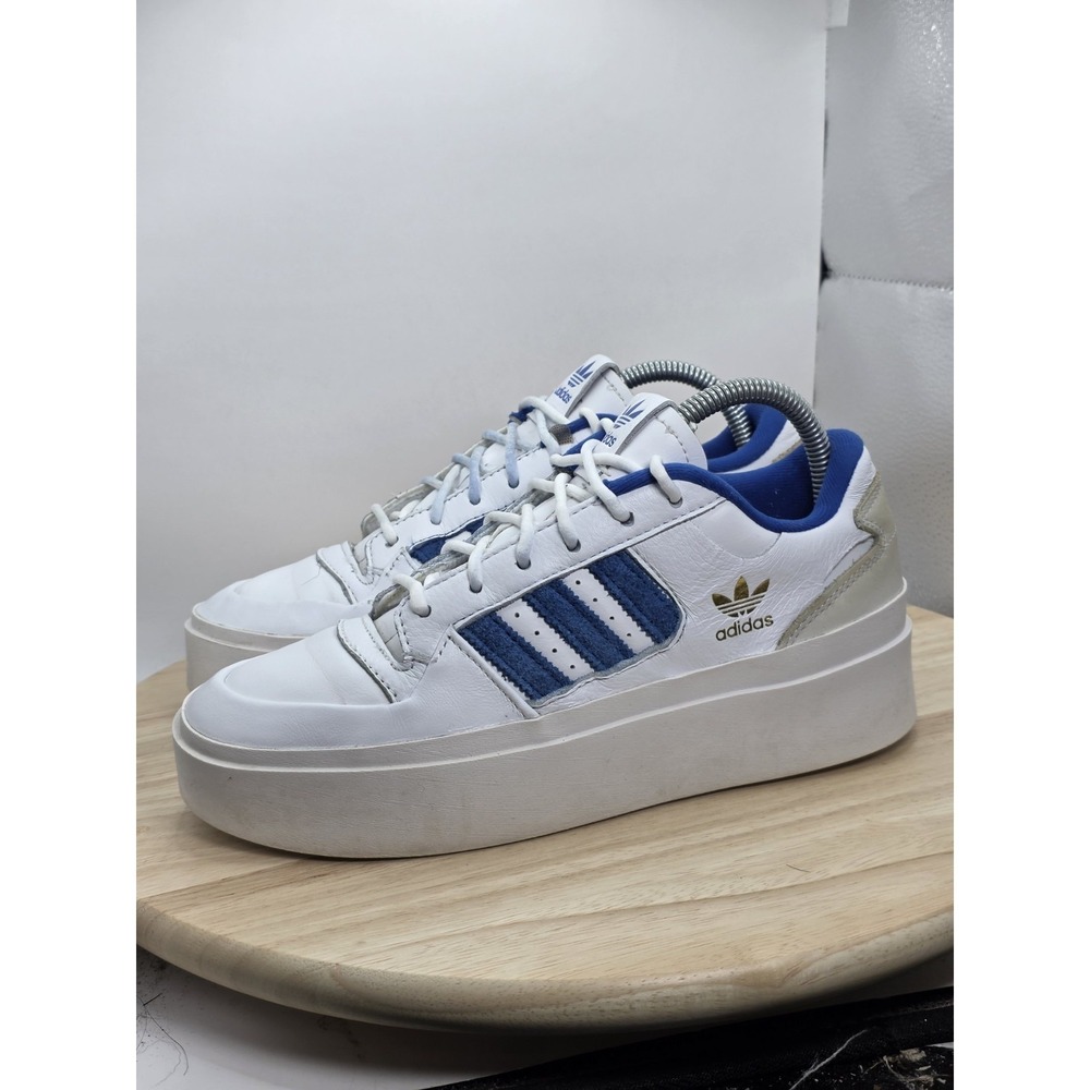 Women Size 7 - Adidas Forum Bonega White Royal Blue Casual Platform Shoes GX4414
